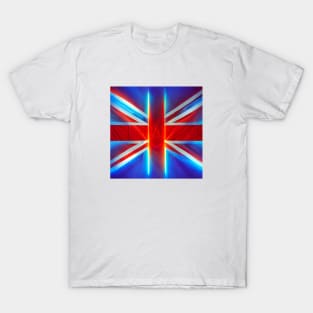 Neon Union Flag Abstract Union Jack T-Shirt